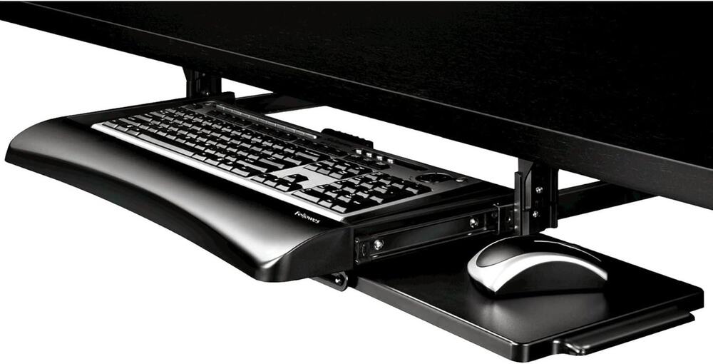 Fellowes Office Suites Adjustable Keyboard Drawer, Black